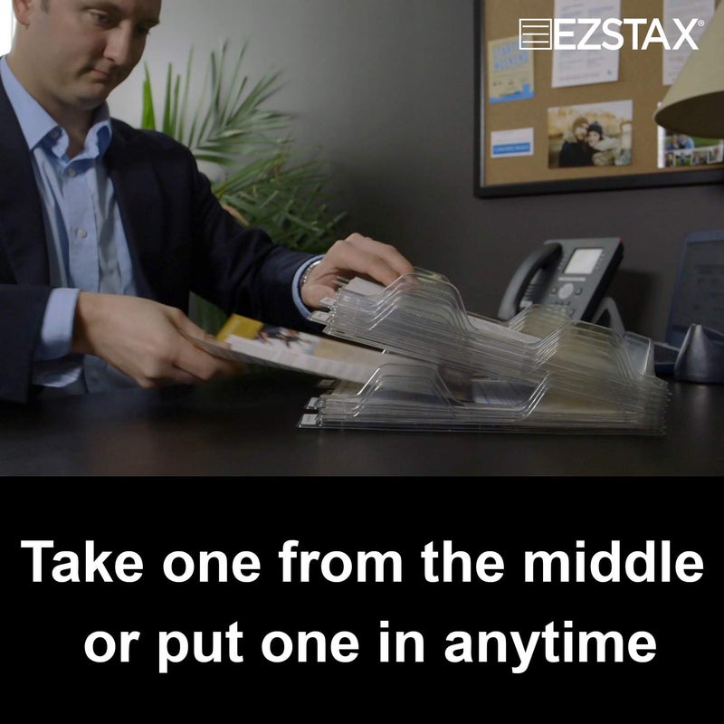 EZSTAX File Organizers - Letter Size, Stackable Trays for Desk - for Office Files, Mail, Documents - 48 Pack - Image 3